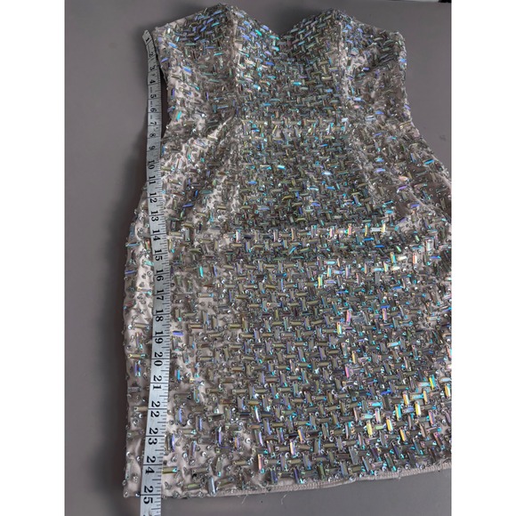 Sparkling Strapless Mini Dress Iridescent Sequin Embellished Party Cocktail - Picture 15 of 15